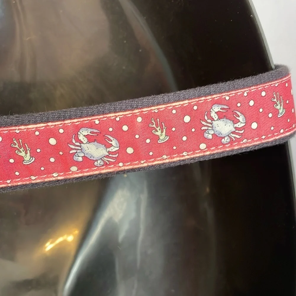 Vineyard Vines Pink Leather Tip Underwater Crab Belt size 30